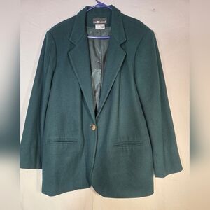 Sag Harbor Size 18 Women's Money Green Blazer 100% Wool